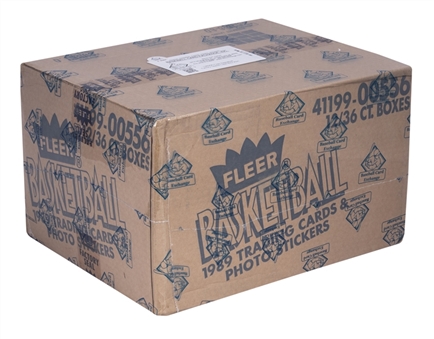 1989-90 Fleer Basketball Factory Sealed Unopened Wax Case (12 Boxes) – BBCE Certified